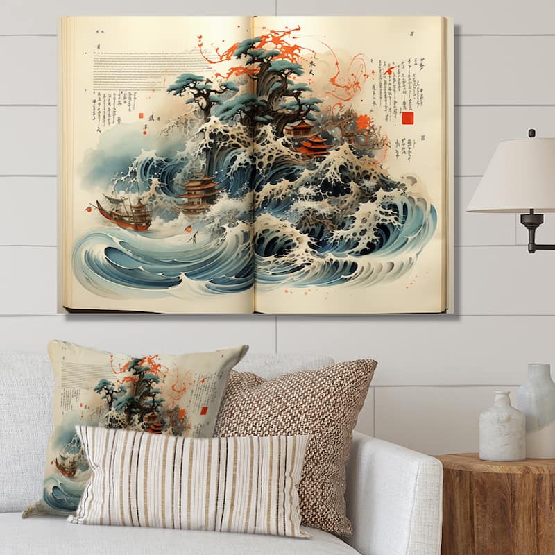 Designart "Asian Art Contemplative Calligraphy" Asian Canvas Art Print